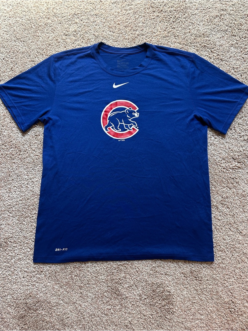 Nike Dri-Fit Chicago Cubs Blue T-Shirt Short Sleeve Men’s Size Large